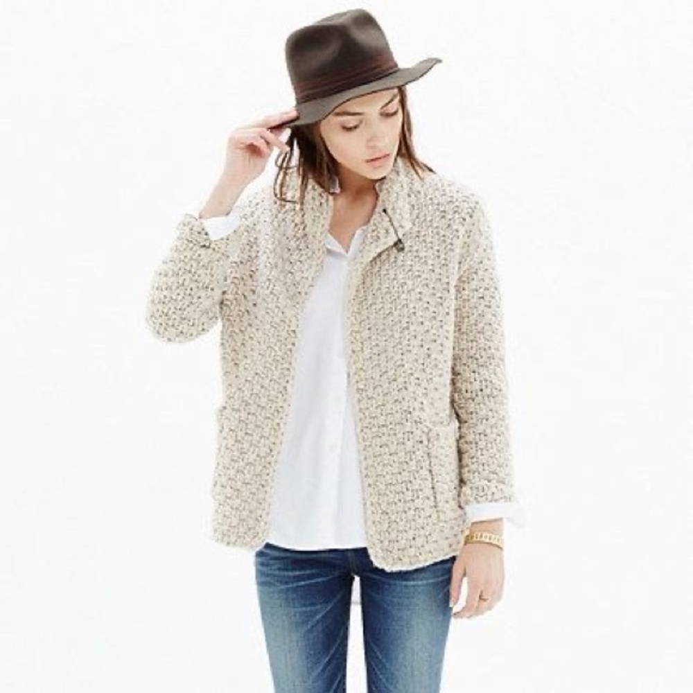 Madewell hand knit basketweave cardigan